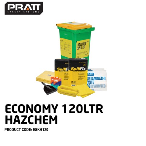 PRATT SPILL KIT ECONOMY 120LTR HAZCHEM YELLOW LID 